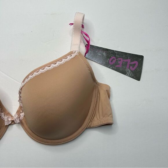 New Panache Jude Tan Molded Cup Bra 34D Lace Trim - Picture 3 of 7